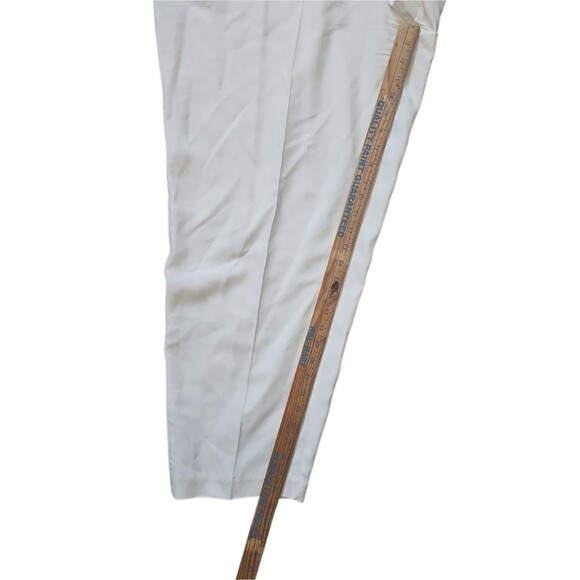 Vintage Allison Taylor 100% Silk Pants Sz 2X Minimalist Off White Trousers - Picture 6 of 11